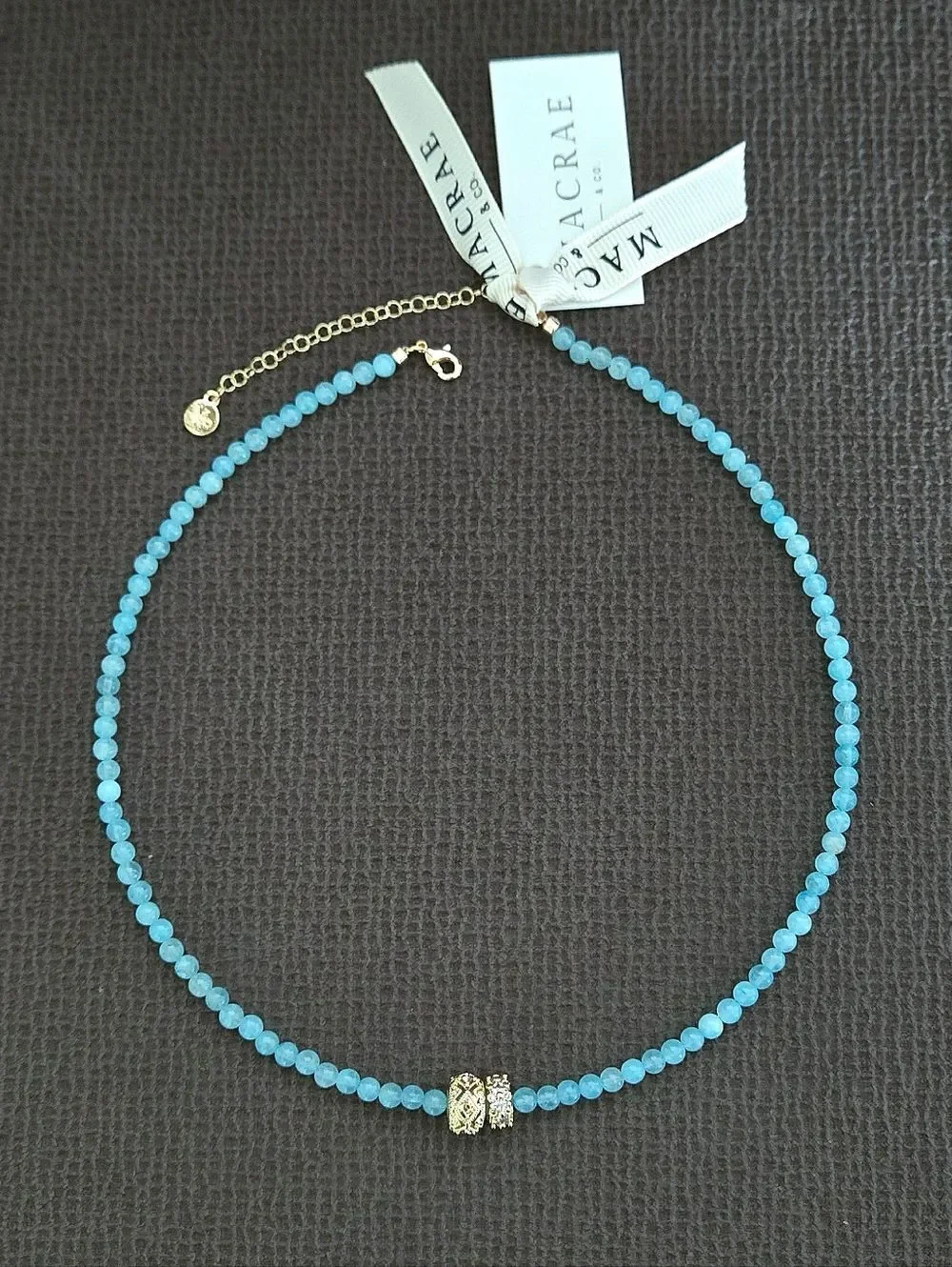 MacRae & Co. Blue Quartz with Charm Duo✌️ Necklace - NWT